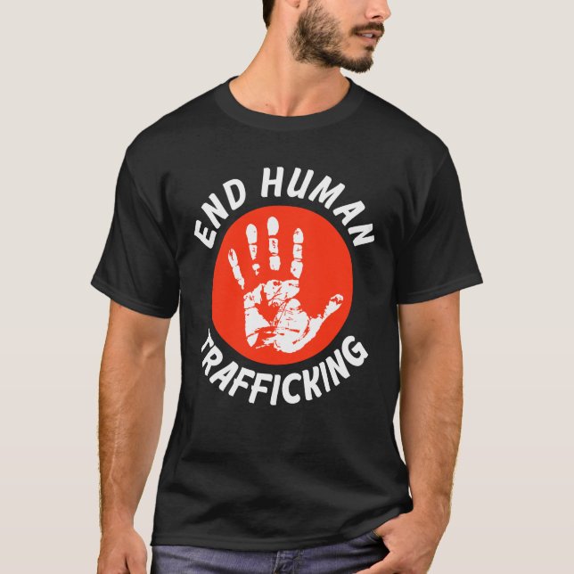 Camiseta Detener el tráfico de personas, derechos humanos (Anverso)