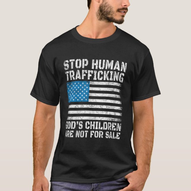 Camiseta Detener El Tráfico Humano Que Los Niños De Dios No (Anverso)