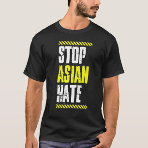 Camiseta Detener la advertencia de odio asiática Cinta de a