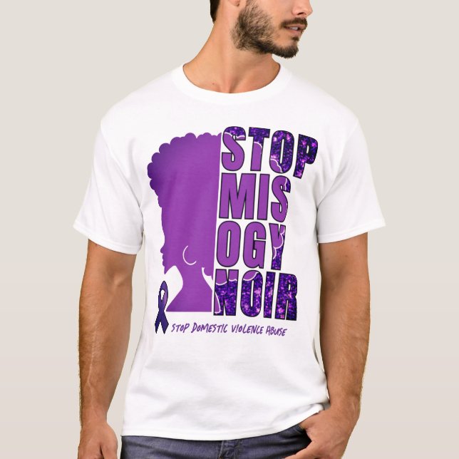 Camiseta DETENER LA CONCIENCIA DE LA Violencia Doméstica MI (Anverso)