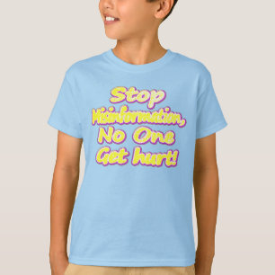 Camiseta "Detener la desinformación" Diseño Cuto. ¡Hazte co