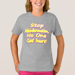Camiseta "Detener la desinformación" Diseño Cuto. ¡Hazte co
