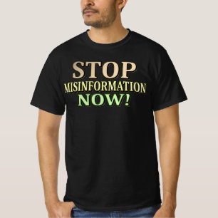 Camiseta "DETENER LA FALTA DE INFORMACIÓN" Diseño Cuto. ¡Ha