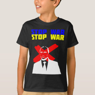 Camiseta Detener la guerra Anti Putin Cara Bandera Ucranian