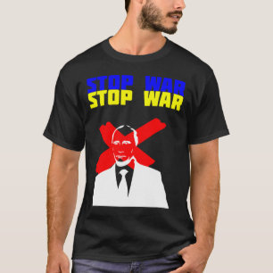 Camiseta Detener la guerra Anti Putin Cara Bandera Ucranian
