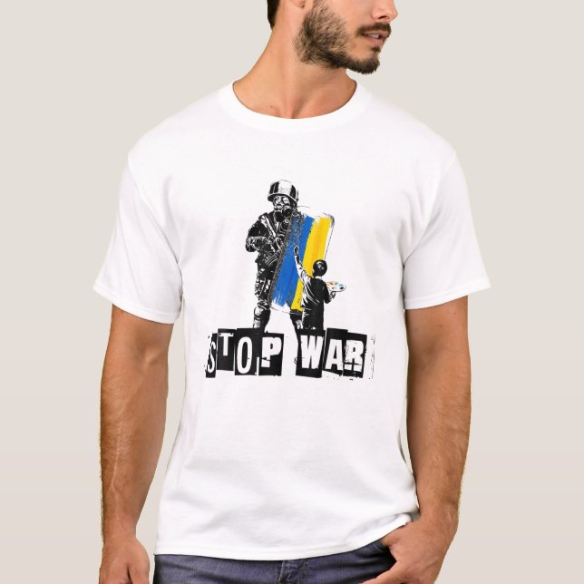 Camiseta Detener La Guerra En Ucrania Apoya A Los Niños Ucr (Anverso)