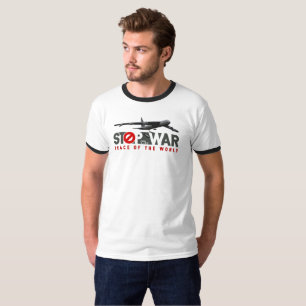 Camiseta Detener la Guerra (modo LT) Ringer de Hombres