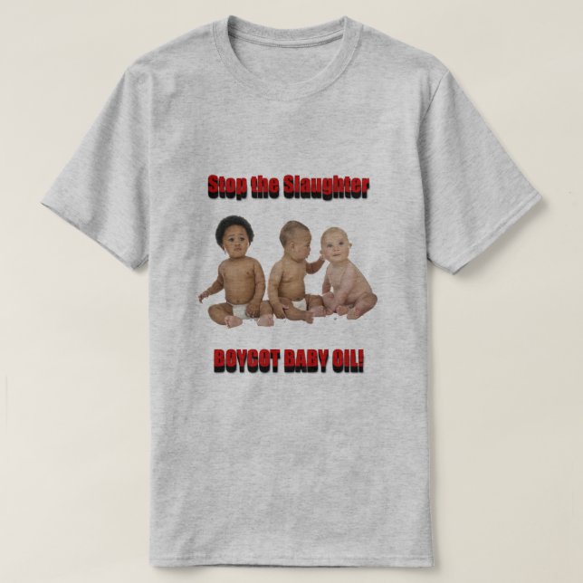 Camiseta detener la matanza (Diseño del anverso)