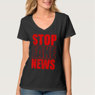 Camiseta Detener la prensa falsa periodística periodística