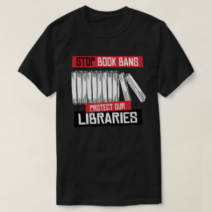 Camiseta Detener la prohibición de libros para proteger bib