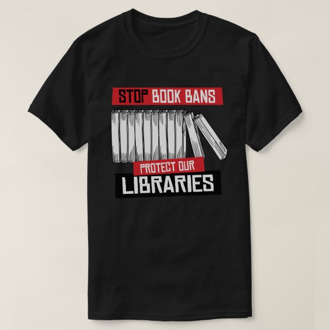 Camiseta Detener la prohibición de libros para proteger bib (Diseño del anverso)
