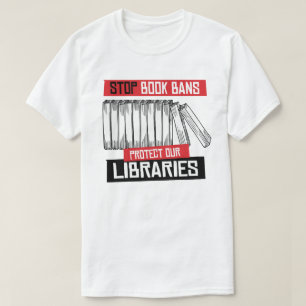Camiseta Detener la prohibición de libros para proteger bib