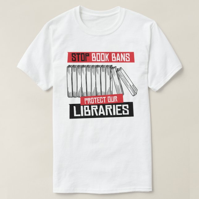 Camiseta Detener la prohibición de libros para proteger bib (Diseño del anverso)
