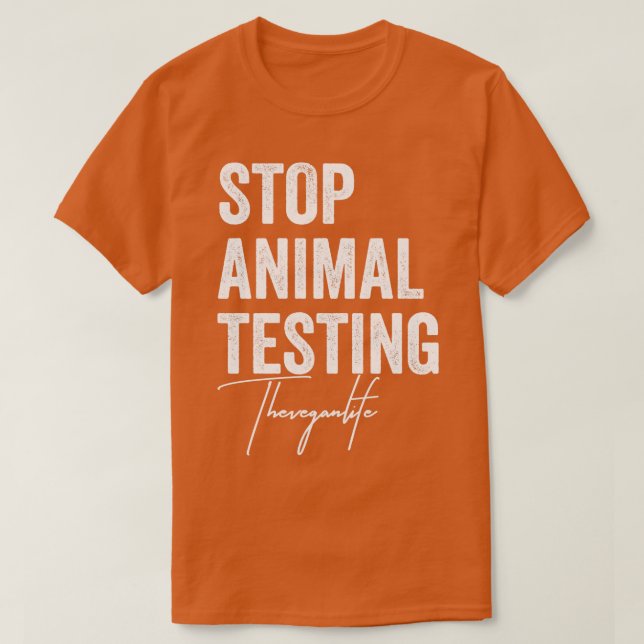 Camiseta Detener la prueba animal de los derechos de los an (Diseño del anverso)