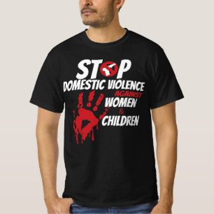 Camiseta Detener la violencia doméstica contra mujeres y ni