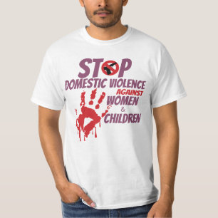 Camiseta Detener la violencia doméstica contra mujeres y ni
