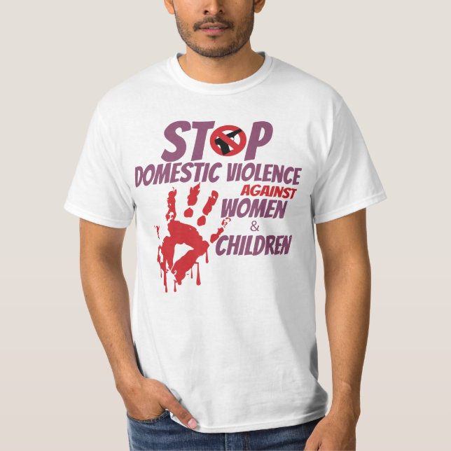 Camiseta Detener la violencia doméstica contra mujeres y ni (Anverso)
