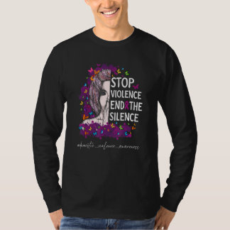 Camiseta Detener la violencia terminar el silencio La viole