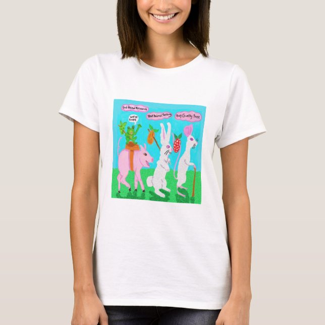 Camiseta Detener las pruebas con animales (Anverso)