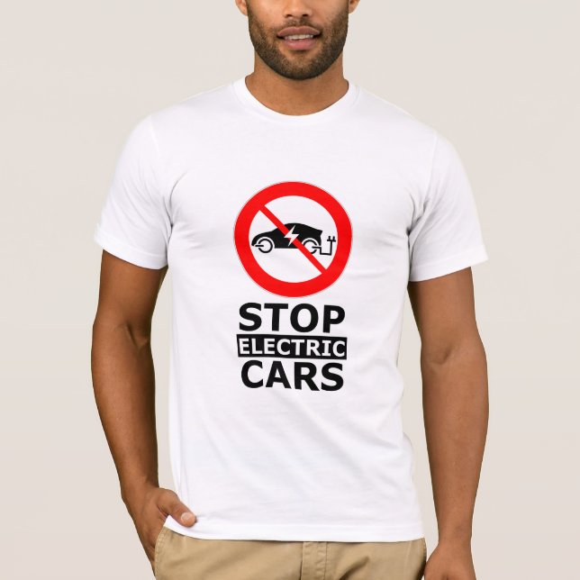 Camiseta Detener los coches eléctricos (Anverso)