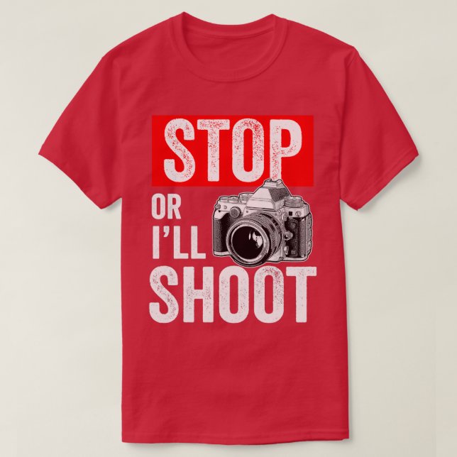 CAMISETA DETENER O DISPARAR (Diseño del anverso)