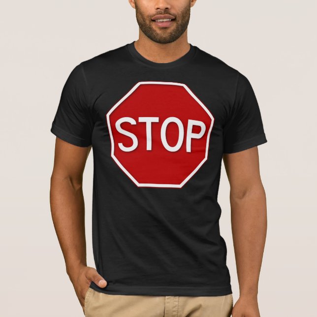 Camiseta Detener Rótulo (Anverso)