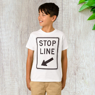 Camiseta Detener Rótulo de línea de carretera