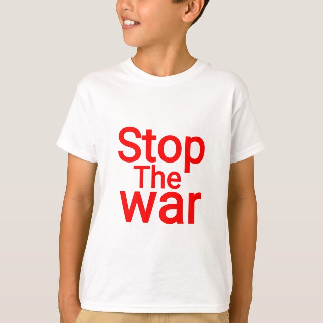 CAMISETA DETENGAN LA GUERRA. RÓTULO LA PAZ (Anverso)