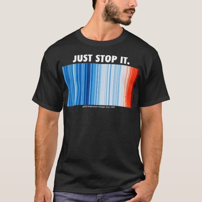 Camiseta Deténganse de las franjas de cambio climático (Anverso)