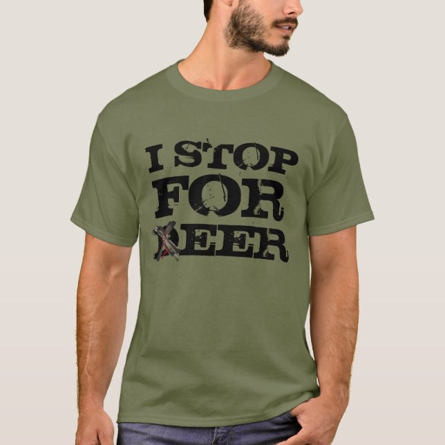 CAMISETA DETENGO A DEER / BEER FUNNY (Anverso)