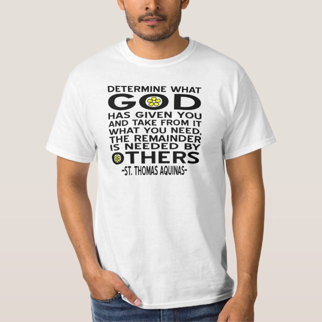 Camiseta Determinar Lo Que Dios Te Ha Dado Cita De Aquino (Anverso)