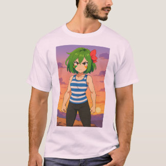 Camiseta Determined Sunset Warrior – Anime Girl Art