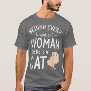 Camiseta Detrás De Cada Mujer Hermosa Hay Un Gato Para El C