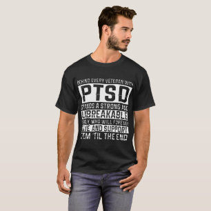 Camiseta detrás de cada veterano con el ptsd coloca el