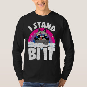 Camiseta Detrás de la bandera del orgullo bisexual del mapa