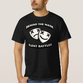 Camiseta Detrás de la Máscara Batallas Silenciosas Gráfica 