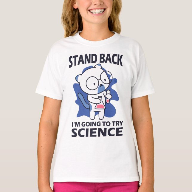 Camiseta Detrás: Experimento de un Adorable Gato Científico (Anverso)