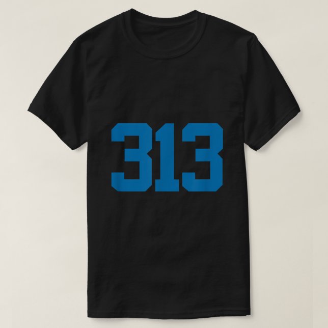 Camiseta Detroit 313 Código de área Detroiter del ventilado (Diseño del anverso)