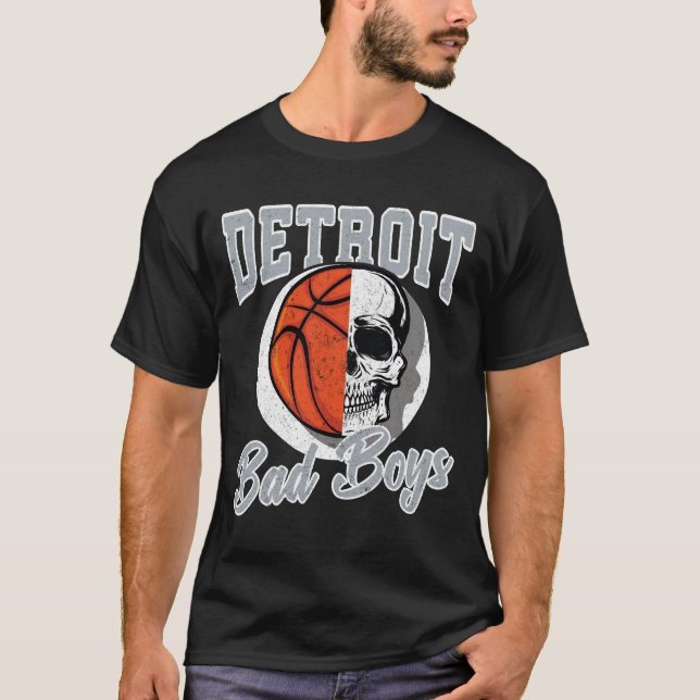Camiseta Detroit Bad Boys Basketball Skull Estados Unidos (Anverso)