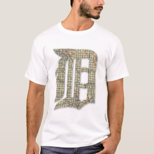 Camiseta Detroit City Map Old English D