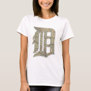 Camiseta Detroit City Map Old English D