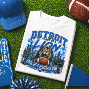 Camiseta Detroit Corazón de un Fanático del Fútbol American