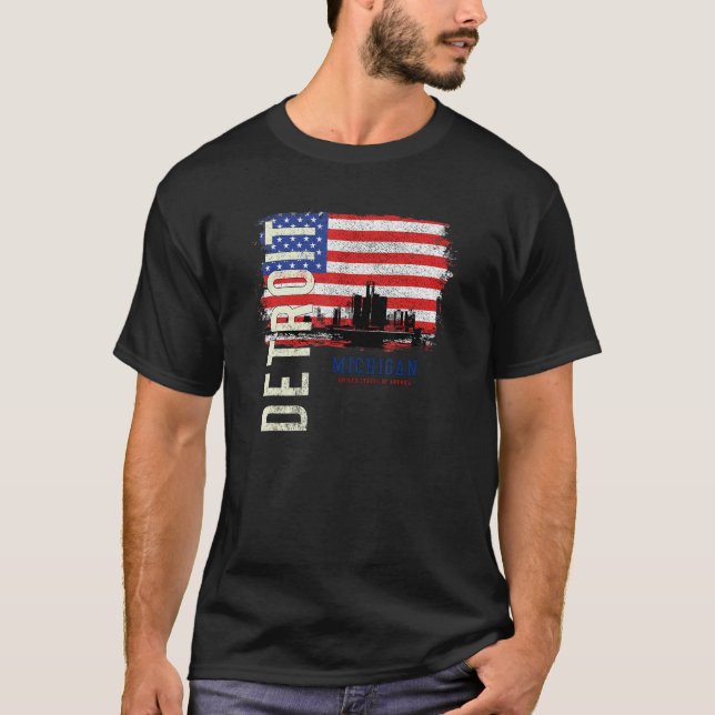 Camiseta Detroit Michigan Amerika Usa (Anverso)