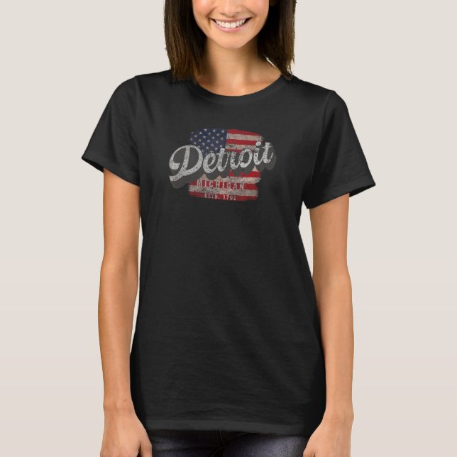 Camiseta Detroit Michigan Classic Grunge (Anverso)