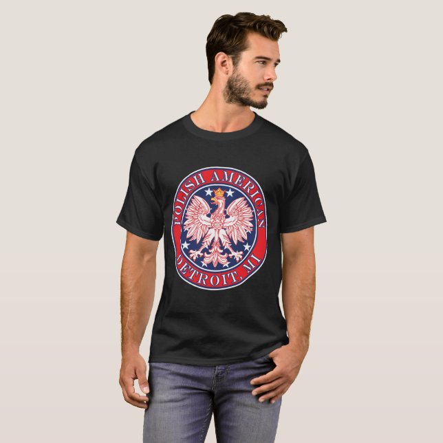 Camiseta Detroit Michigan Eagle polaco (Anverso completo)