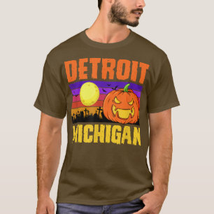 Camiseta Detroit Michigan Feliz Fiesta de Halloween ciudad 