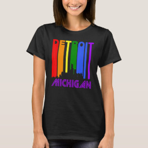 Camiseta Detroit Michigan Lgbtq Orgullo Gay Esquina Arcoiri