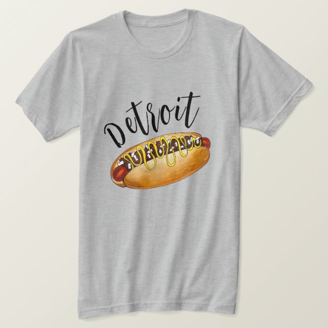 Camiseta Detroit Michigan MI Coney Island Hot Dog Hotdog (Anverso del diseño)