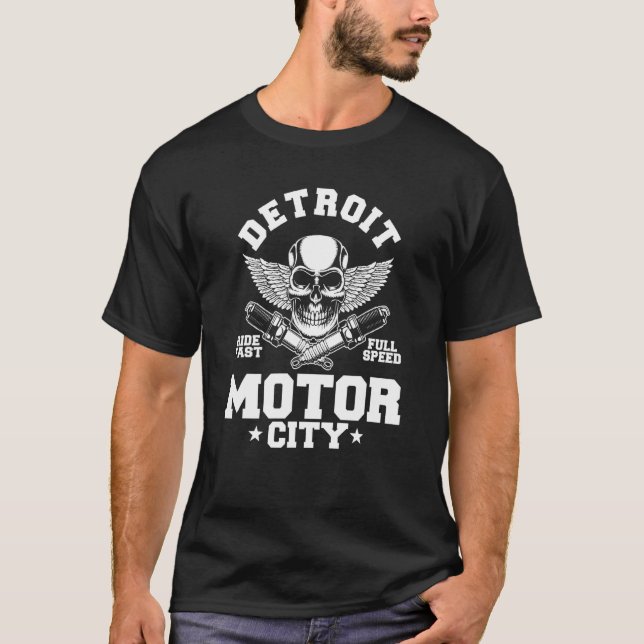 Camiseta Detroit Michigan Motor City Spark Plug Wade (Anverso)