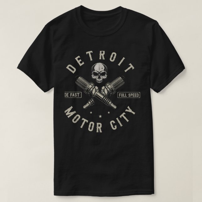 Camiseta Detroit Michigan Motor City Spark Plug Wade (Diseño del anverso)